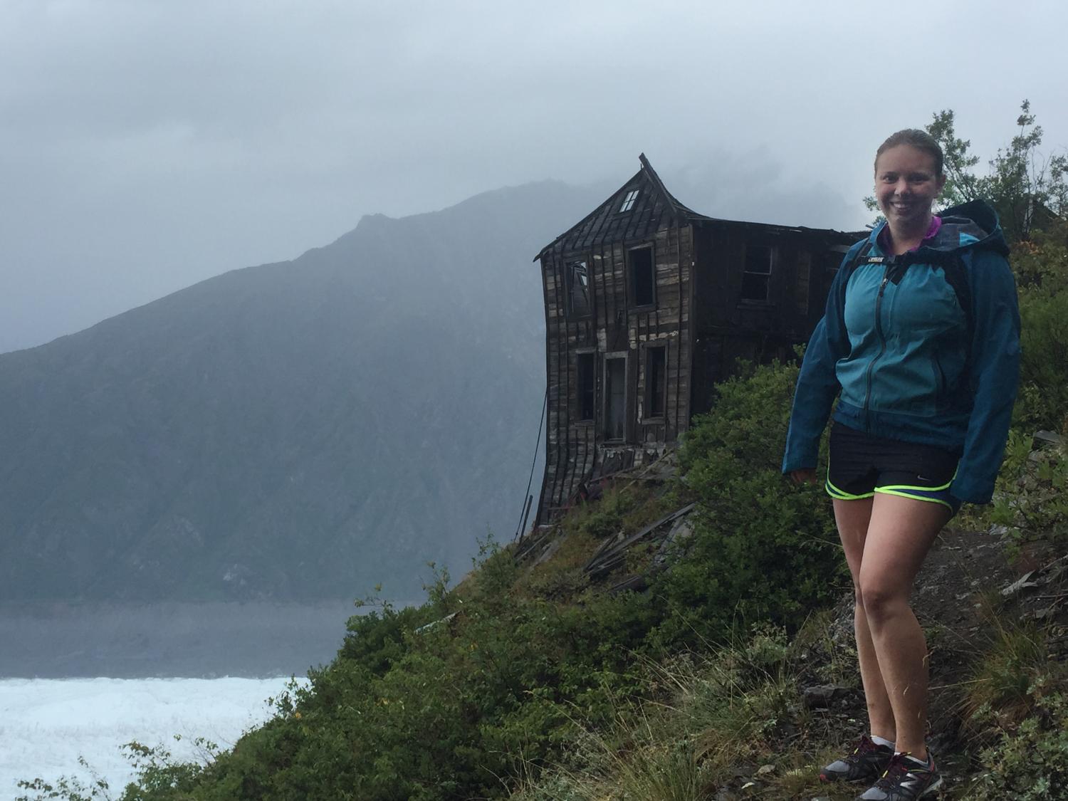 Alex Okeson on a hike in Alaska.