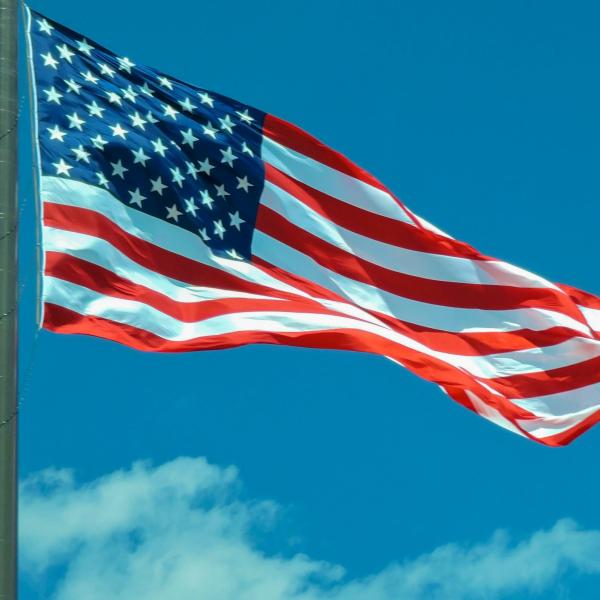 American flag waving