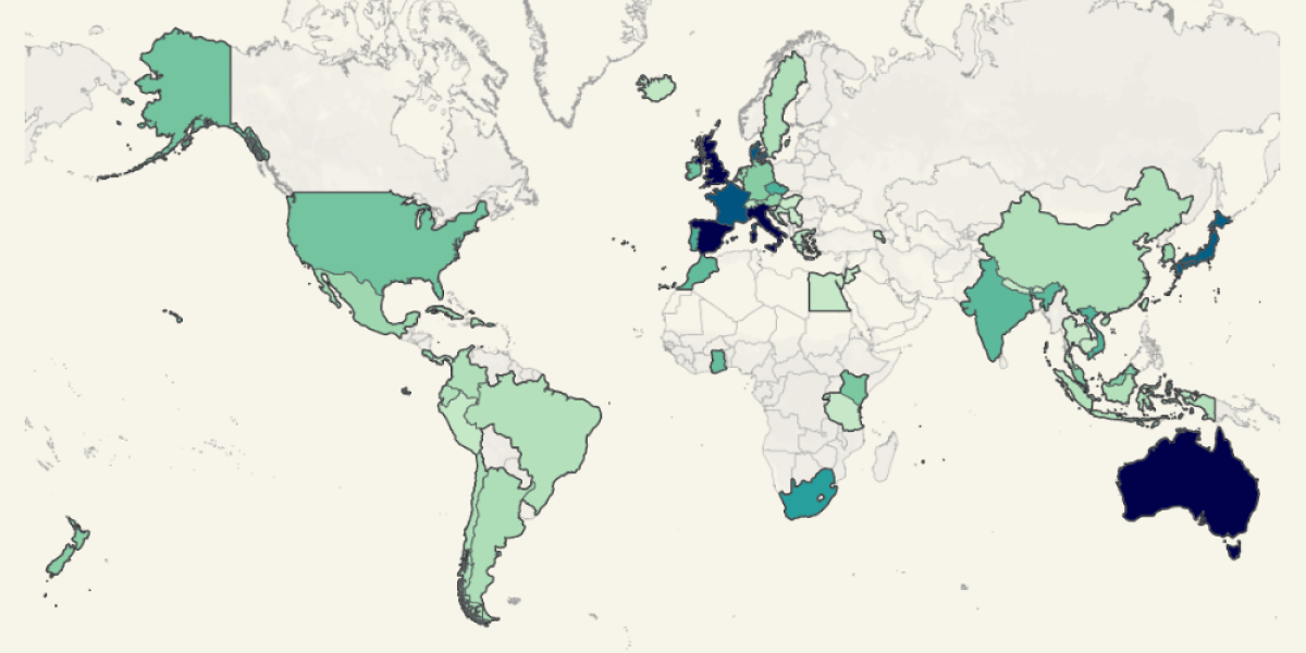 Map of students abroad
