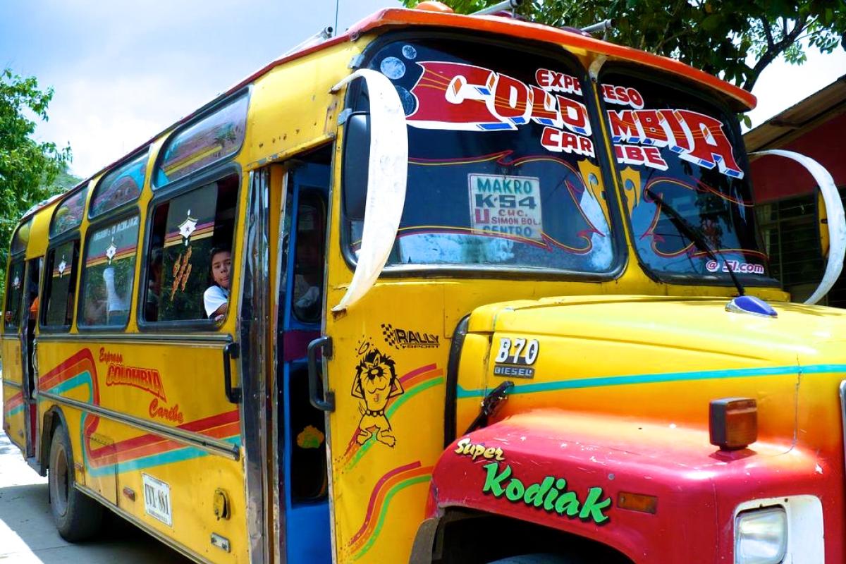 Colorful bus in Colombia