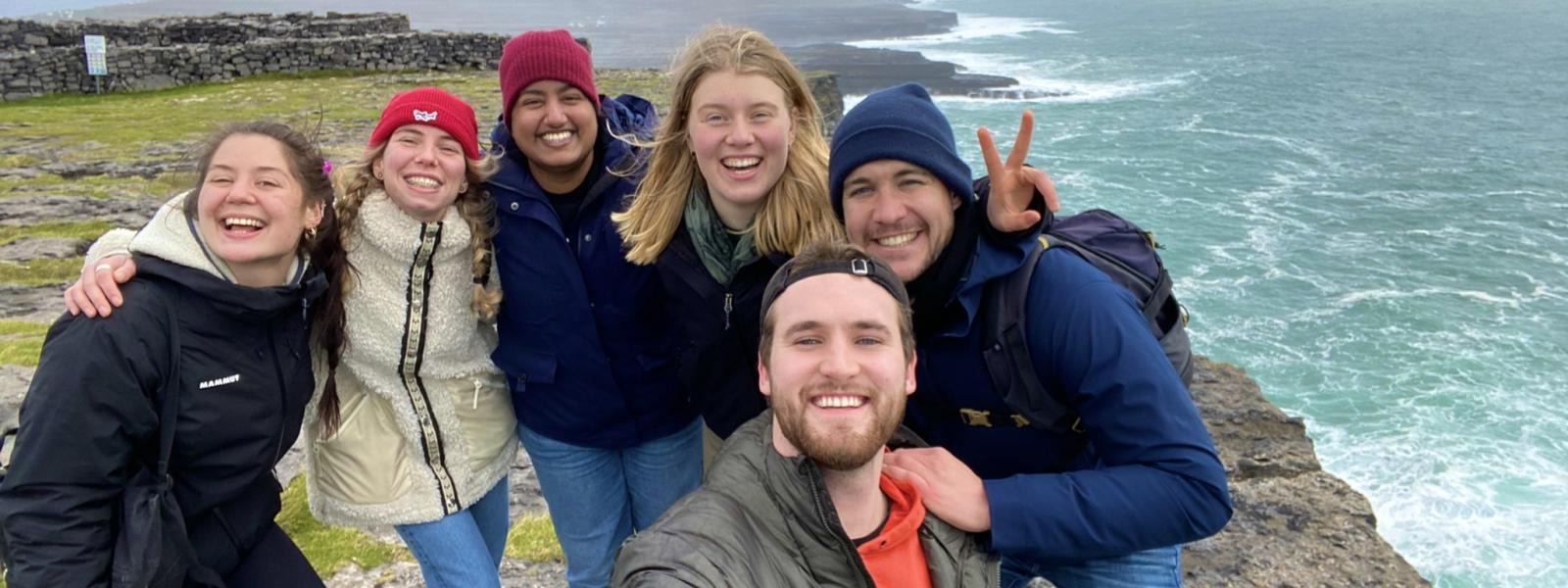 Students at Cliffs of Moher, Ireland