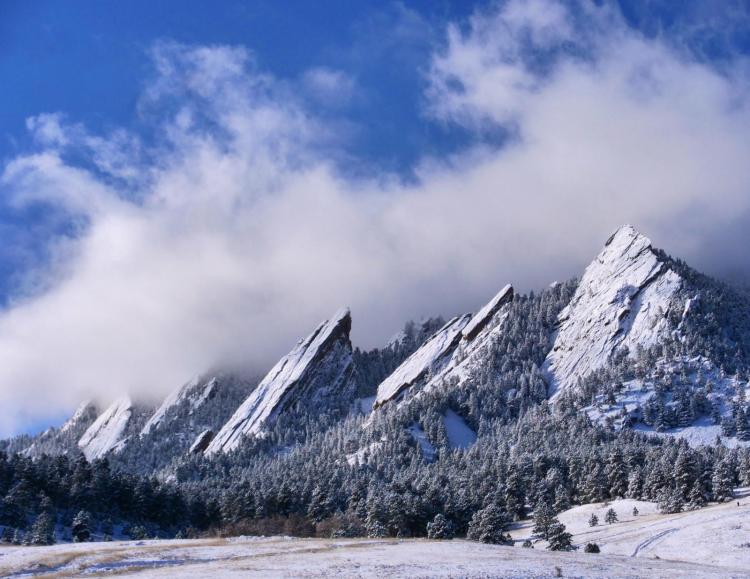 Flatirons with snow
