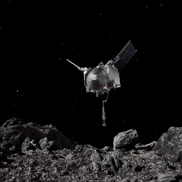 OSIRIS-REx rendering at Bennu.