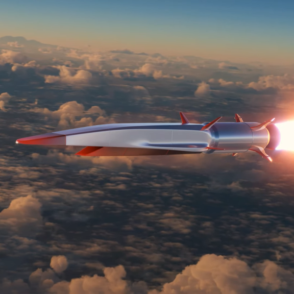 Rendering of a hypersonic rocket.