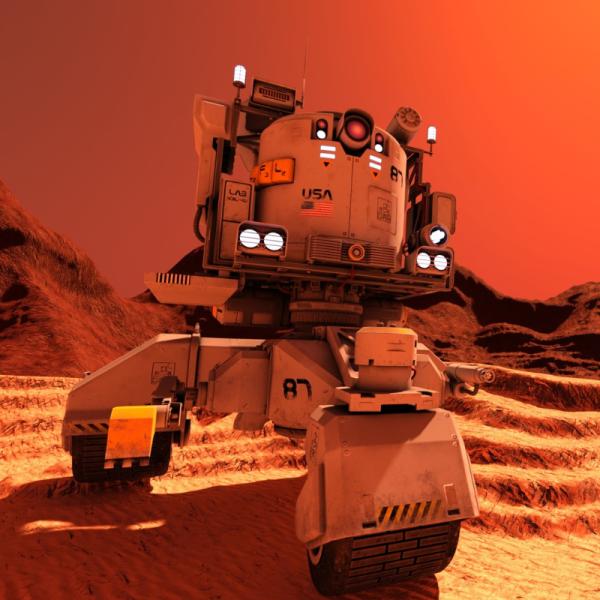 Rendering of a Mars lander.