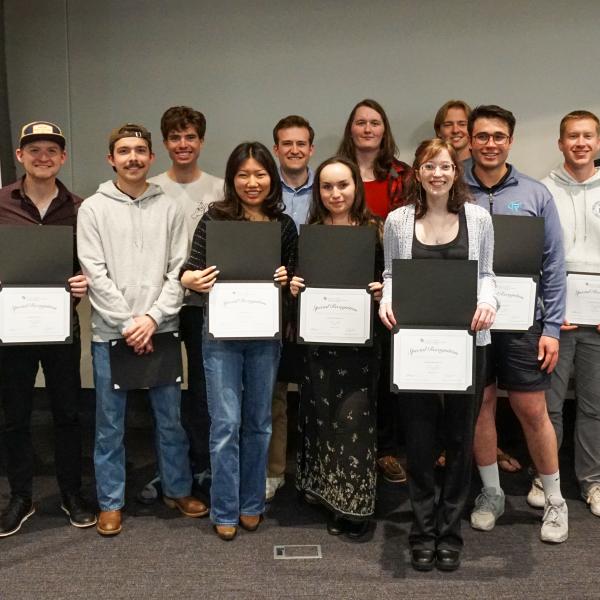 Team WAFFLE with their award certificates.