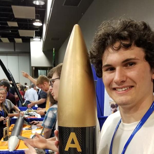 Connor Morency at the NASA Student Launch Competition in Huntsville, AL in 2019