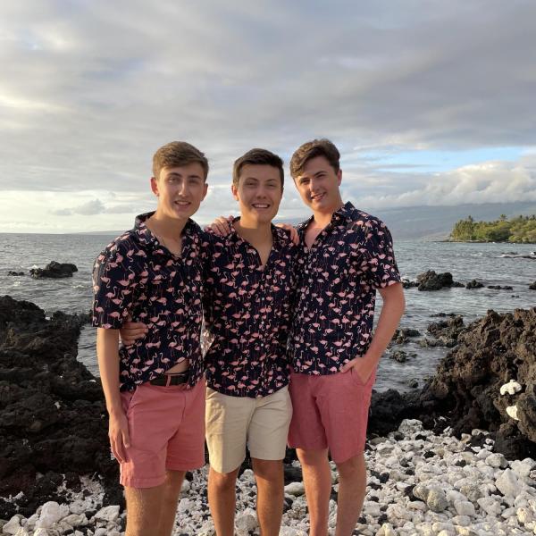 Phil, Alex, and Dom Miceli in Hawaii.