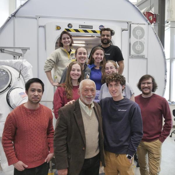 Charles Bolden with bioastronautics students