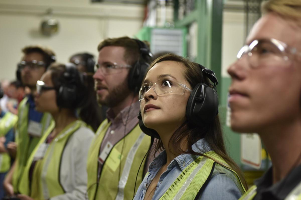 Students visiting Ball Aerospace