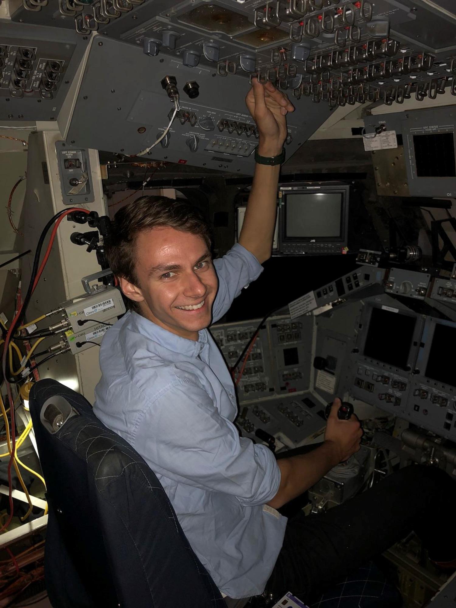 Me inside a once functioning Space Shuttle mockup.