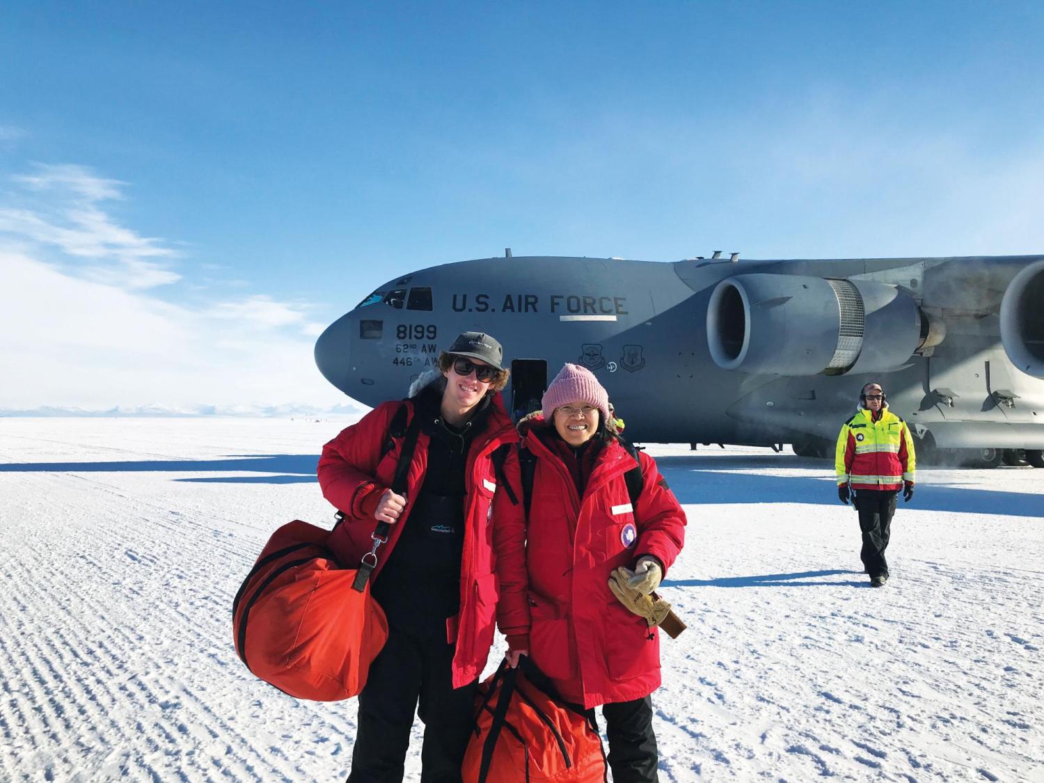 Ian Geraghty and Xinzhao Chu in Antarctica.