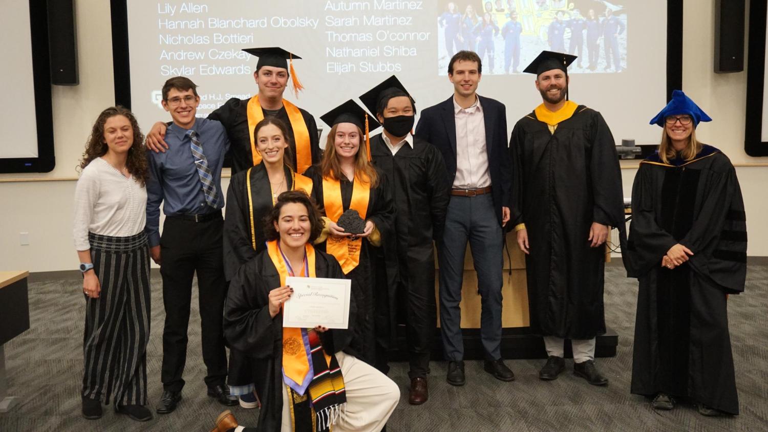 A group of honorees.