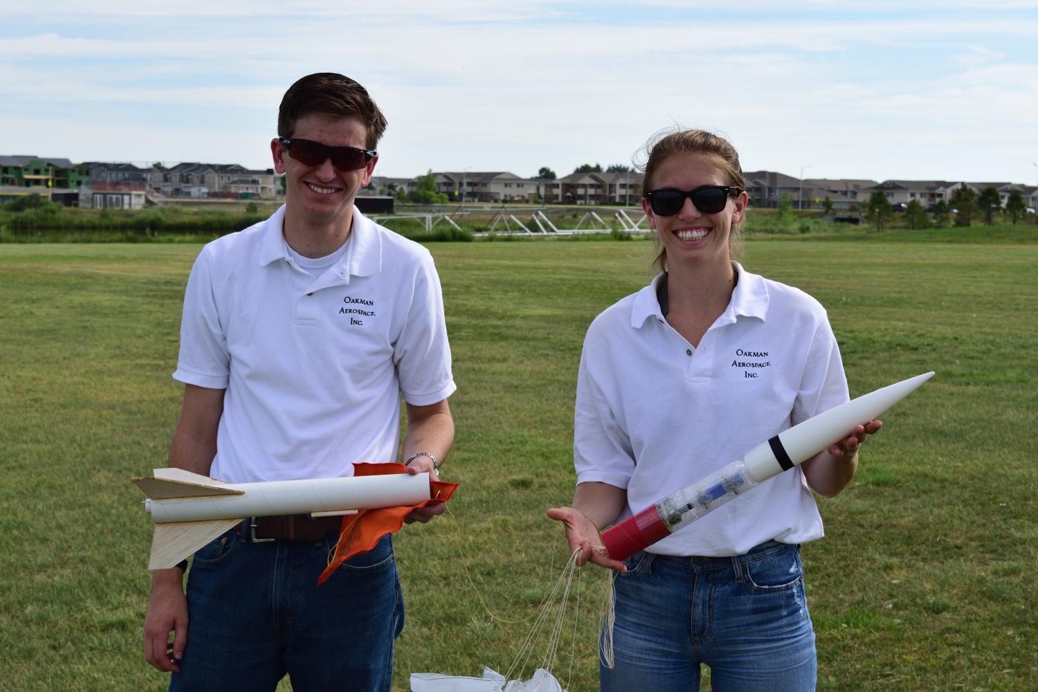 Lucas and Jaquelyn with the rocket.