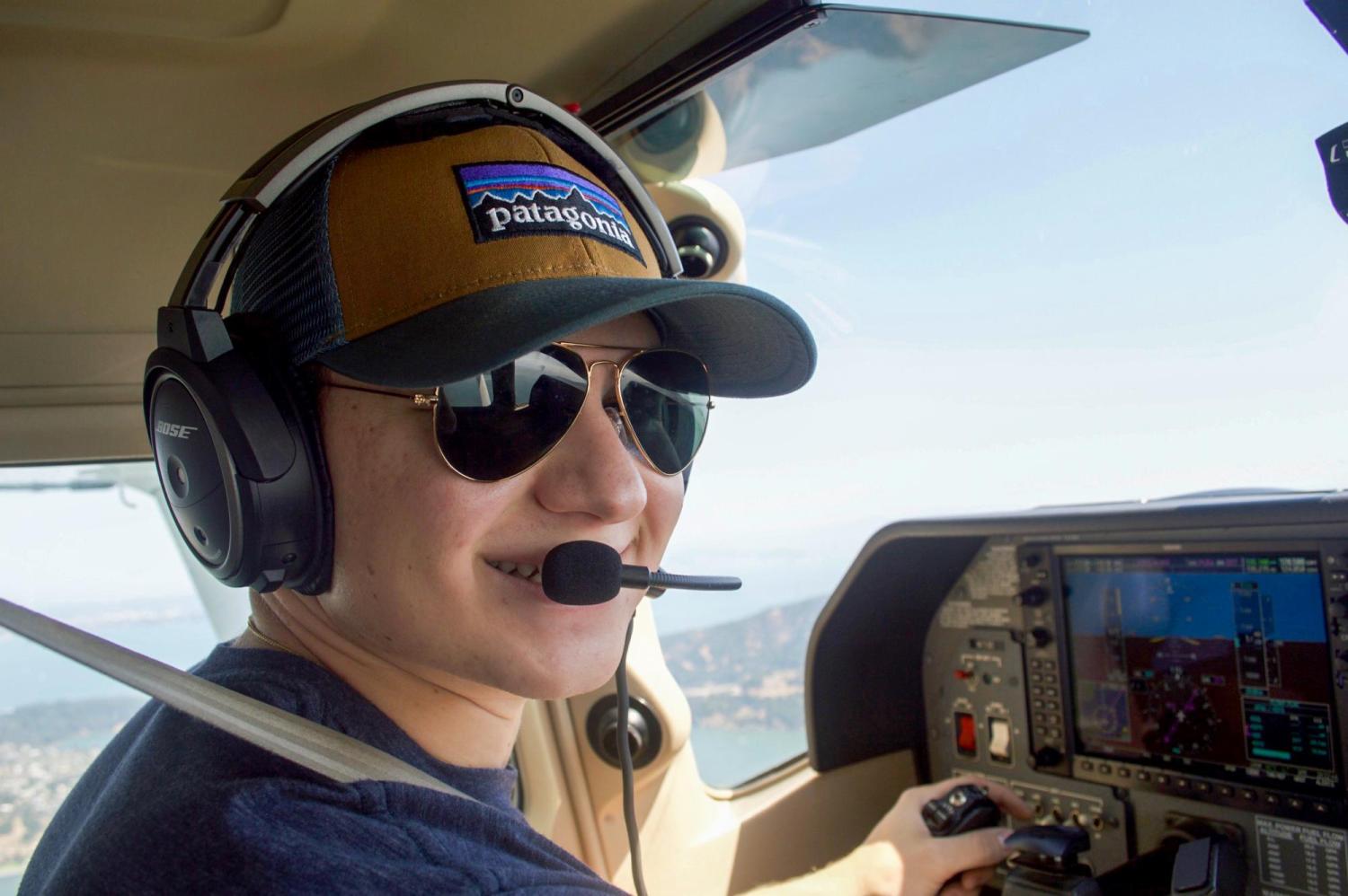 Ben Wexler flying a plane.