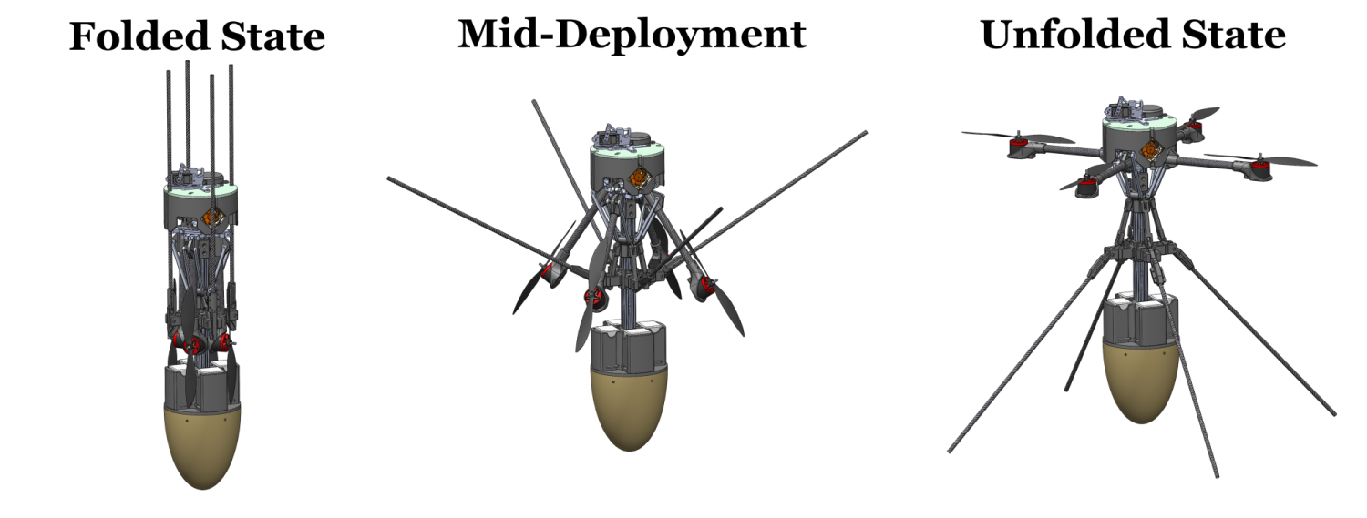 Rendering of the collapsible drone.