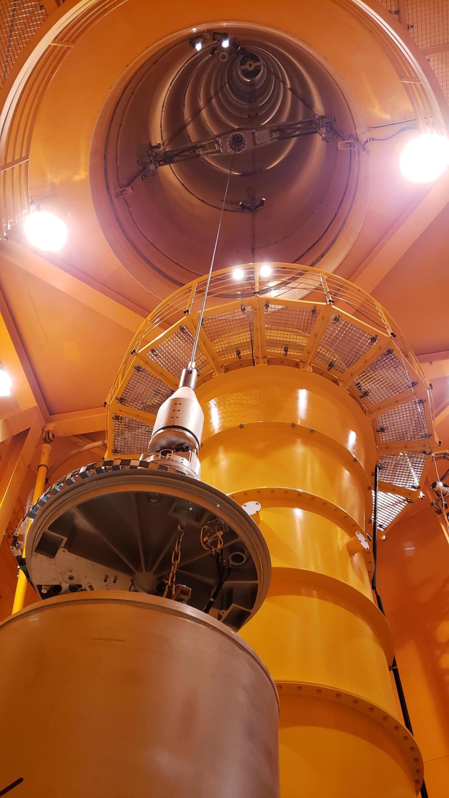 Looking up into the ZARM droptower.