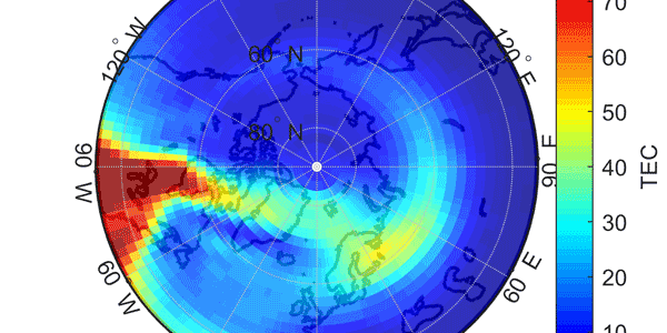 Polar tongue of ionization stretching over northern latitudes