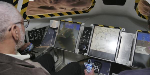 Bolden in the bioastronautics flight simulator.