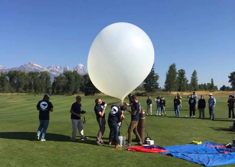 Readying a balloon launch.