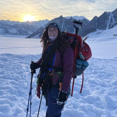 Nikki Rote in the mountains.