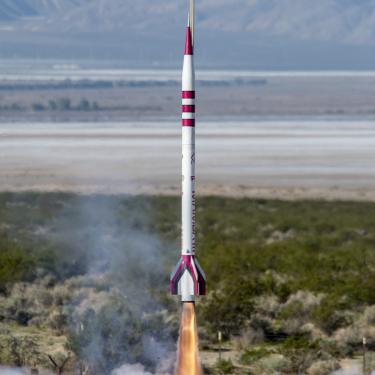 The rocket at liftoff.