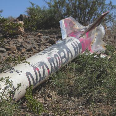 Recovery of the rocket after landing.