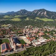 CU Boulder campus from the air.