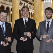 Markus Geiss, Trevor Bennett, and Thomas Green holding their awards.