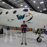 Matthew St. Clair with SpaceShipTwo.