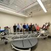 Members of the team in the human centrifuge lab.