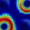 2D Elastic wave field in periodic material.