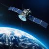 Rendering of a satellite orbiting the Earth.