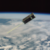 Rendering of the CSSWE CubeSat in orbit.