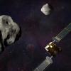 Illustration of NASA’s DART spacecraft and the Italian Space Agency’s (ASI) LICIACube prior to impact at the Didymos binary system.