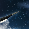 Illustration of a hypersonic vehicle flying into space