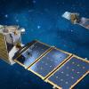 Artist's depiction of the twin Janus spacecraft. (Credit: Lockheed Martin)