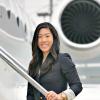 Jen Uchida by a G600 jet.