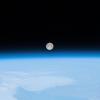 The Moon from space with Earth in the foreground.