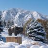 The Flatirons with snow.