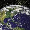 Visualization of satellites in orbit around Earth. (Credit: NASA)
