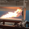 Fire test in a wind tunnel.