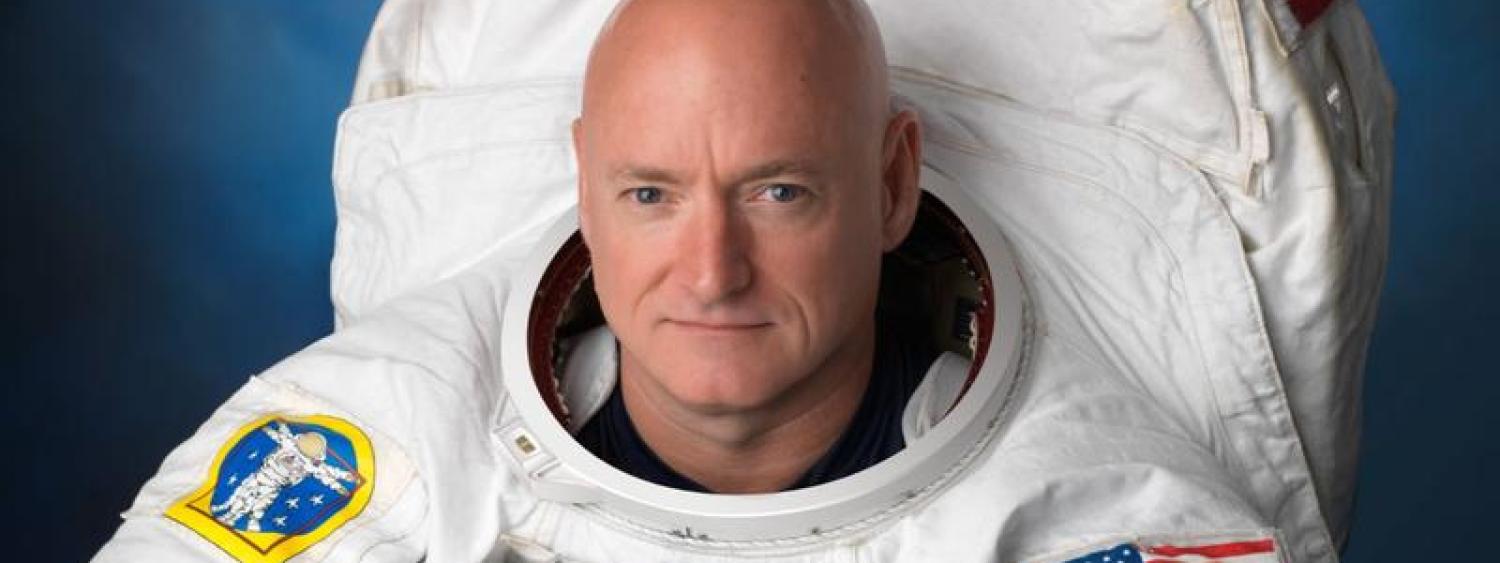 Scott Kelly in a spacesuit.
