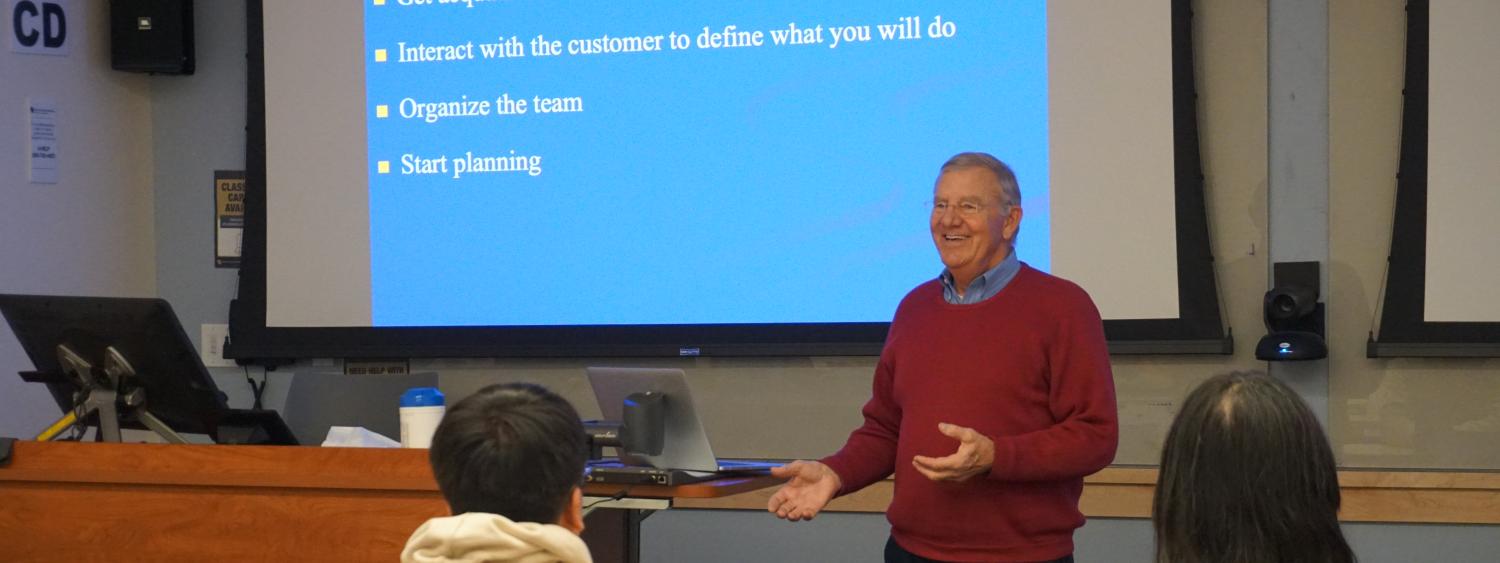 Leading classroom instruction at CU Boulder