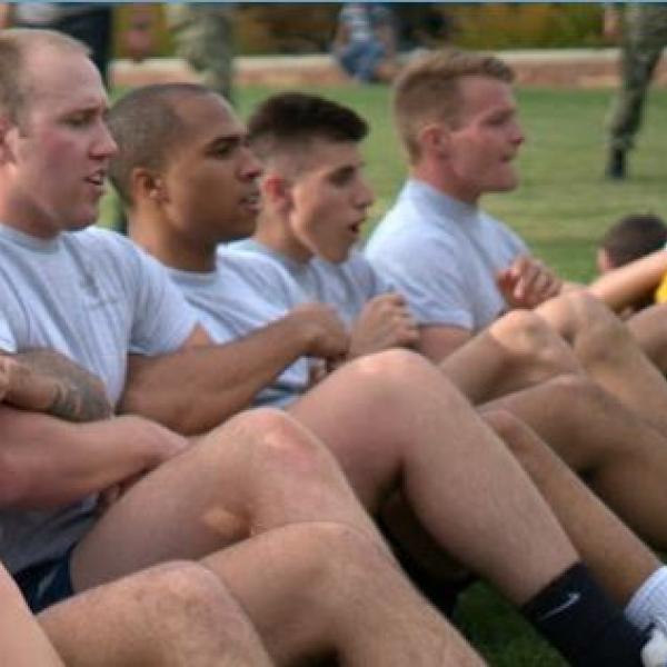 students doing sit ups