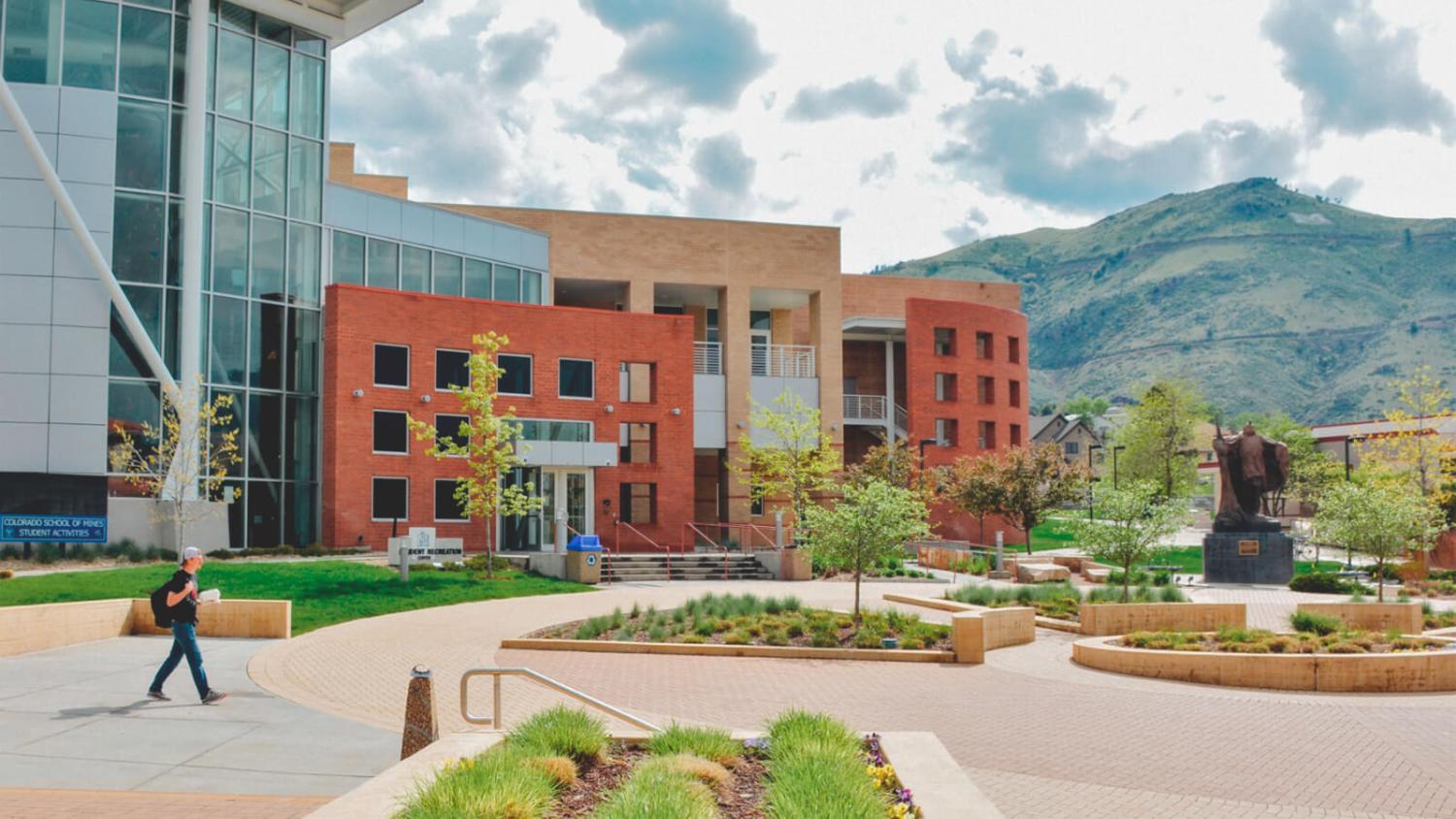 student walking at colorado school of mines