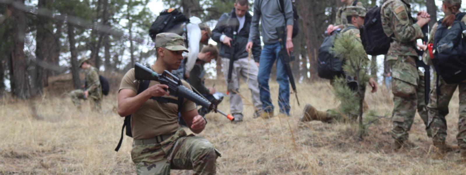 Jacks Valley cadet with rifle
