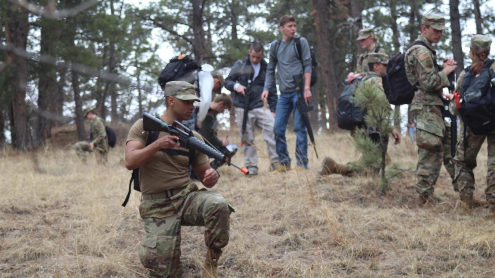 Jacks Valley cadet with rifle
