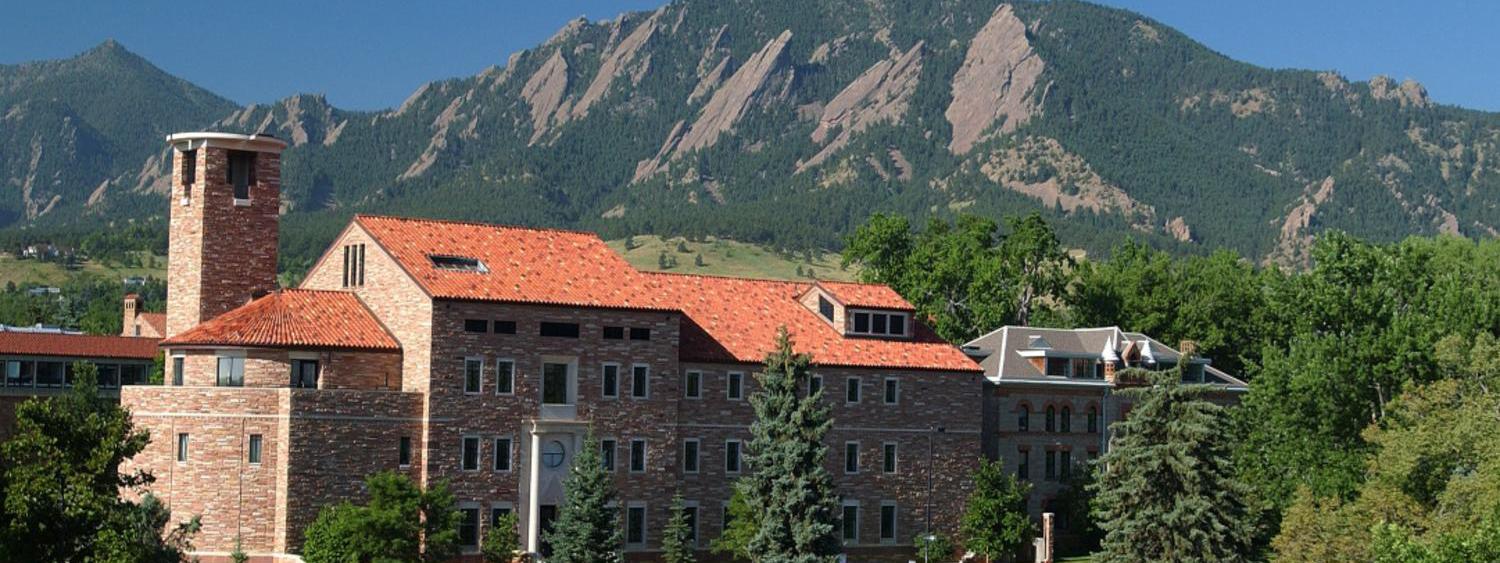 Eaton Humanities Building surrounded by the mountain