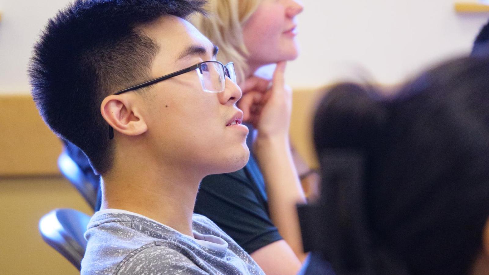 Students listening to the instructor's instructions